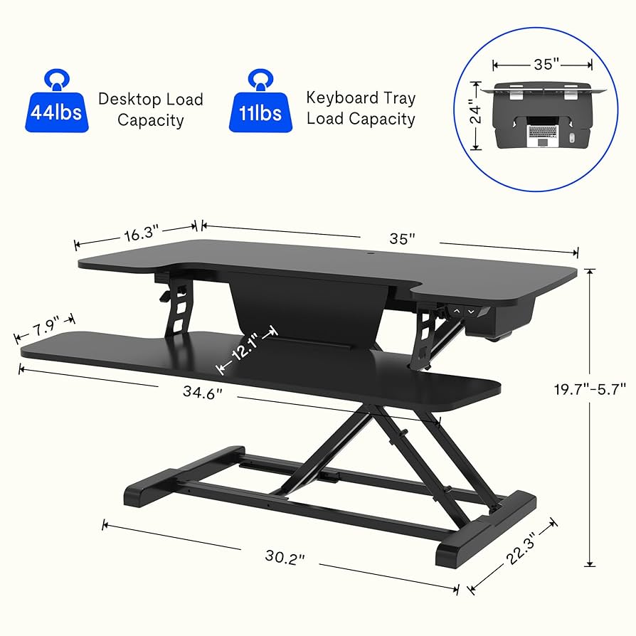 Amazon.com : FLEXISPOT Electric Standing Desk Converter 36
